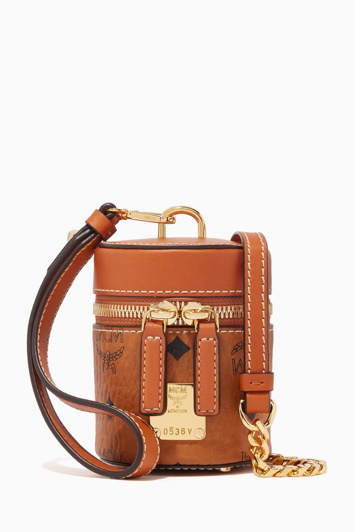 

X Mini Bucket Bag in Visetos, Brown