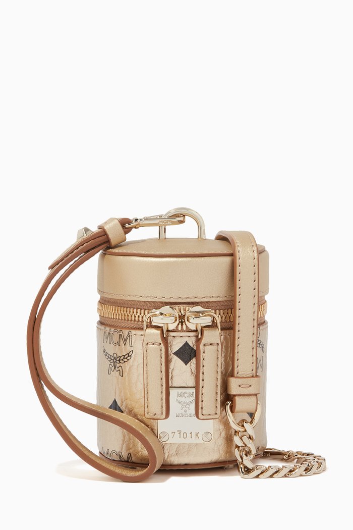 

X Mini Bucket Bag in Visetos, Gold