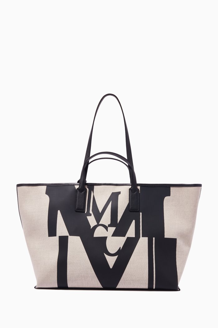 

Medium Shopper in Logo Glitch Canvas, Black