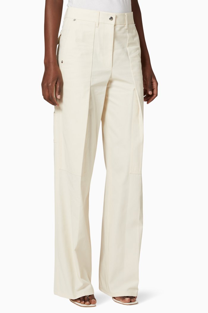 

Cotton Utility Pants, White