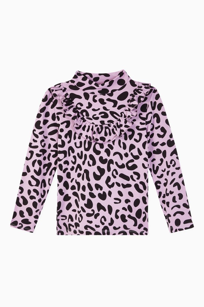 

Ally Leopard Jersey Top, Purple
