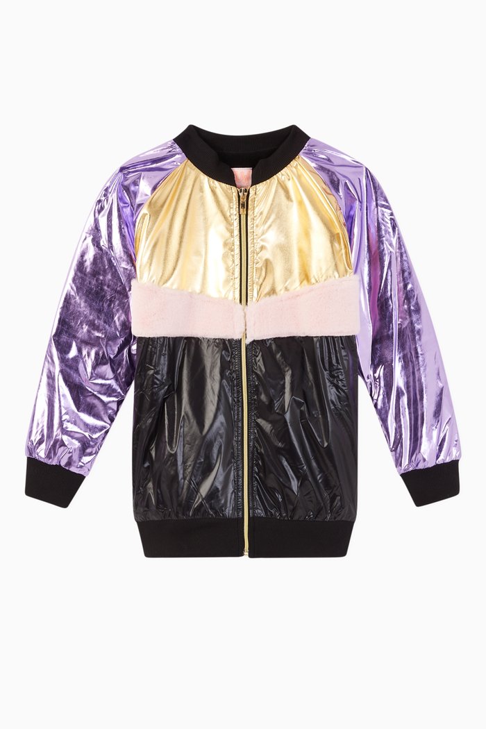 

Wendy Windy Colour-Block Nylon Jacket, Black
