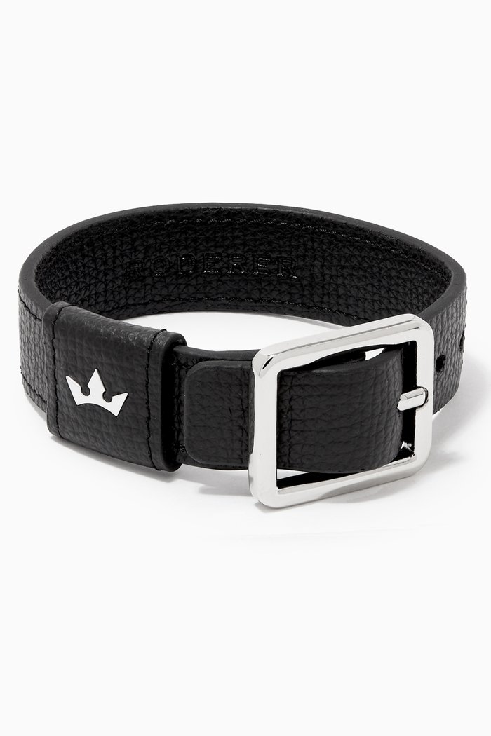 Giorgio Bracelet in Italian Leather, Black
