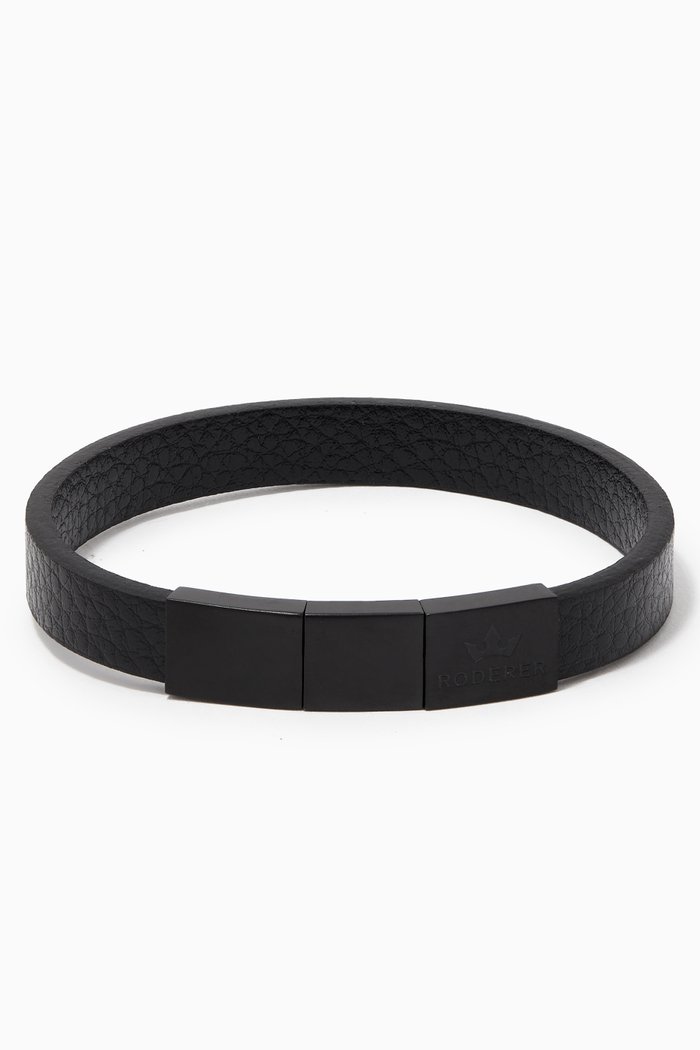 

Enzo Bracelet in Grained Leather, Black