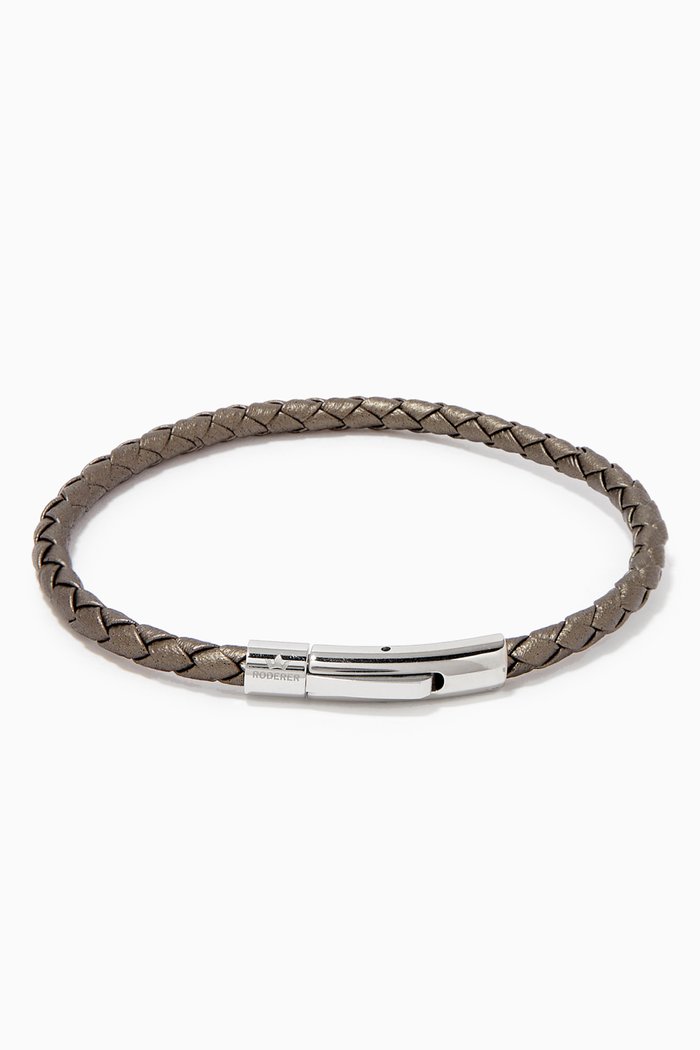 

Matteo Bracelet in Woven Leather, Silver