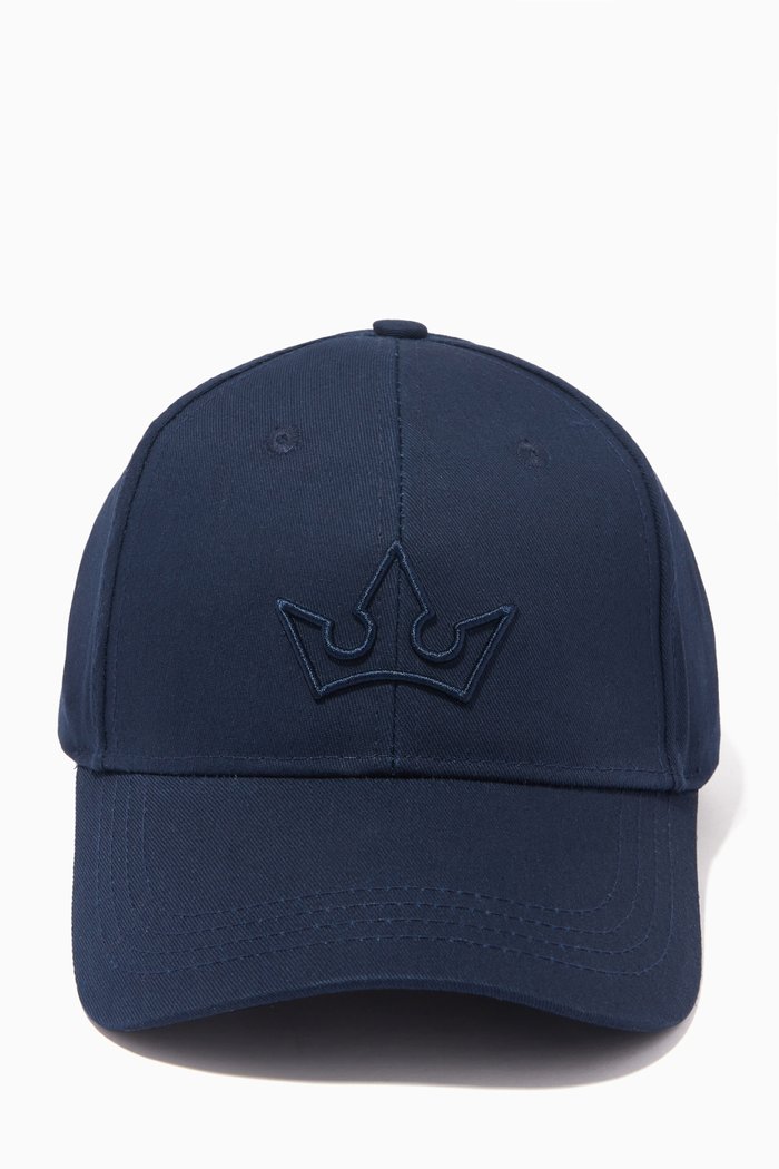 Nova Embroidered Baseball Cap in Cotton, Blue