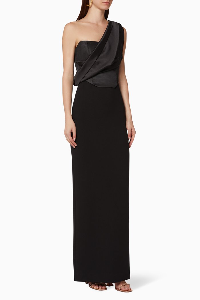 

Kara Crepe Maxi Dress, Black