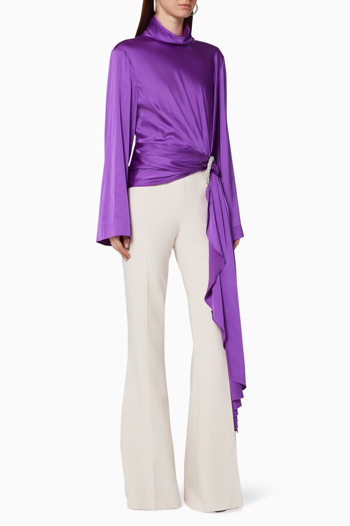 Remmy Satin Blouse, Purple
