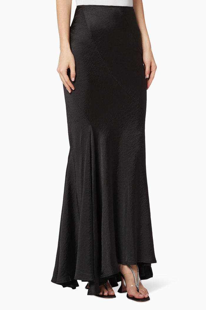

Laramie Satin Maxi Skirt, Black