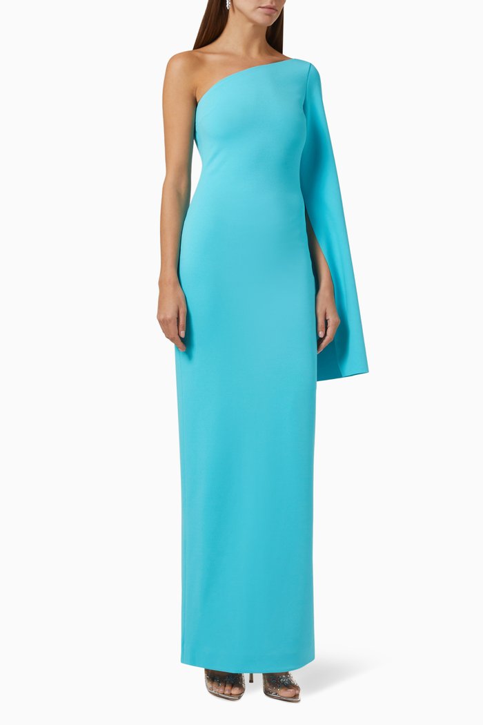 

Callie Maxi Dress in Stretch-crepe, Blue