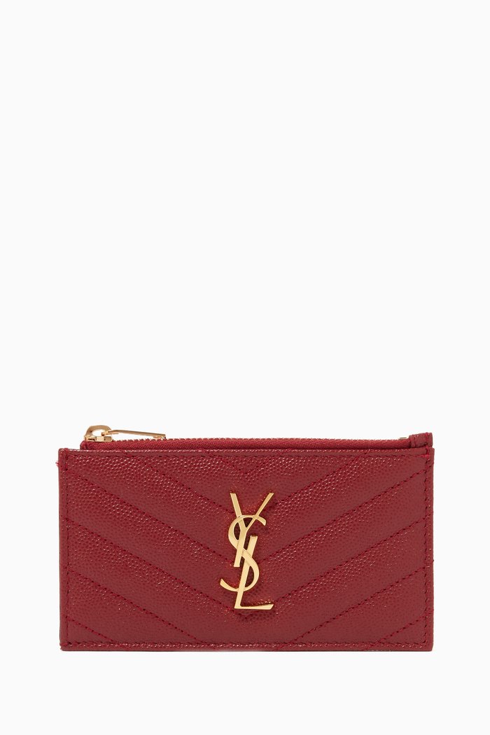 

Cassandre Fragments Zip Case in Matelassé Leather, Red