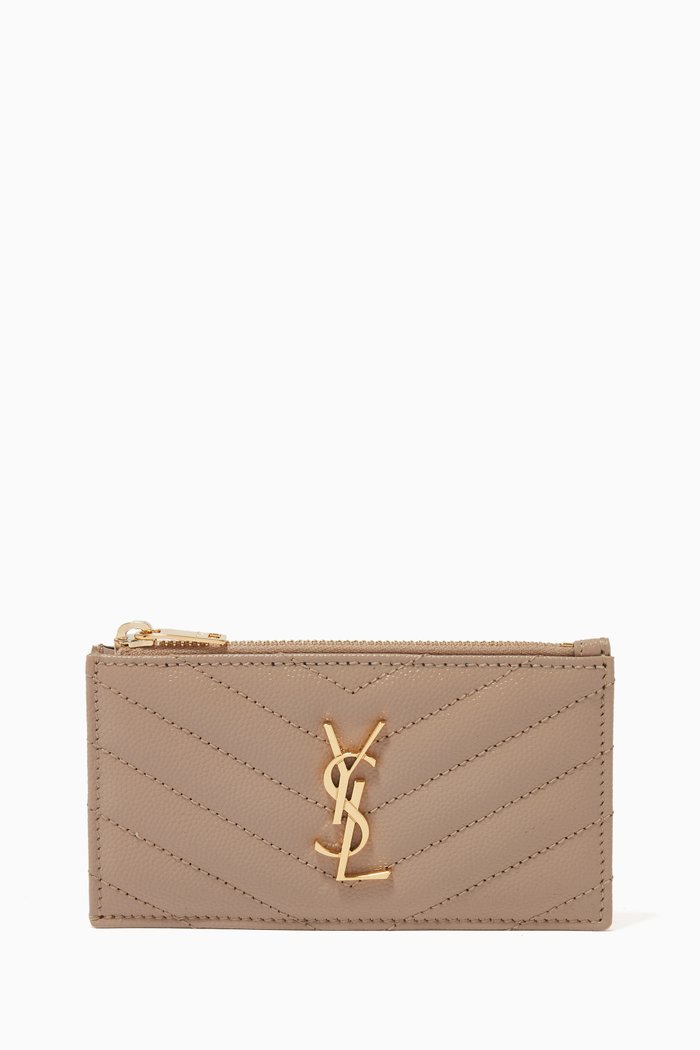 

Cassandre Fragments Zip Case in Matelassé Leather, Neutral