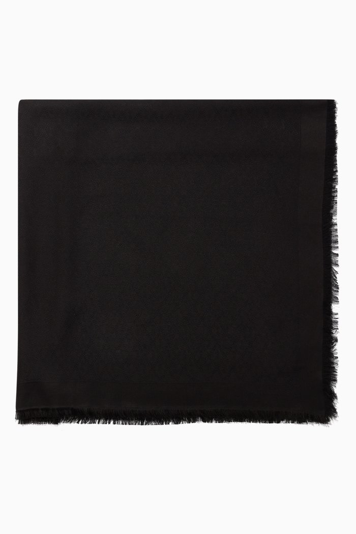 Monogram Large Square in Jacquard Silk, Black