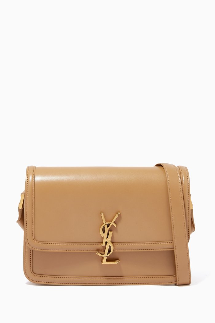 

Medium Solferino Satchel in Box Saint Laurent Leather, Neutral