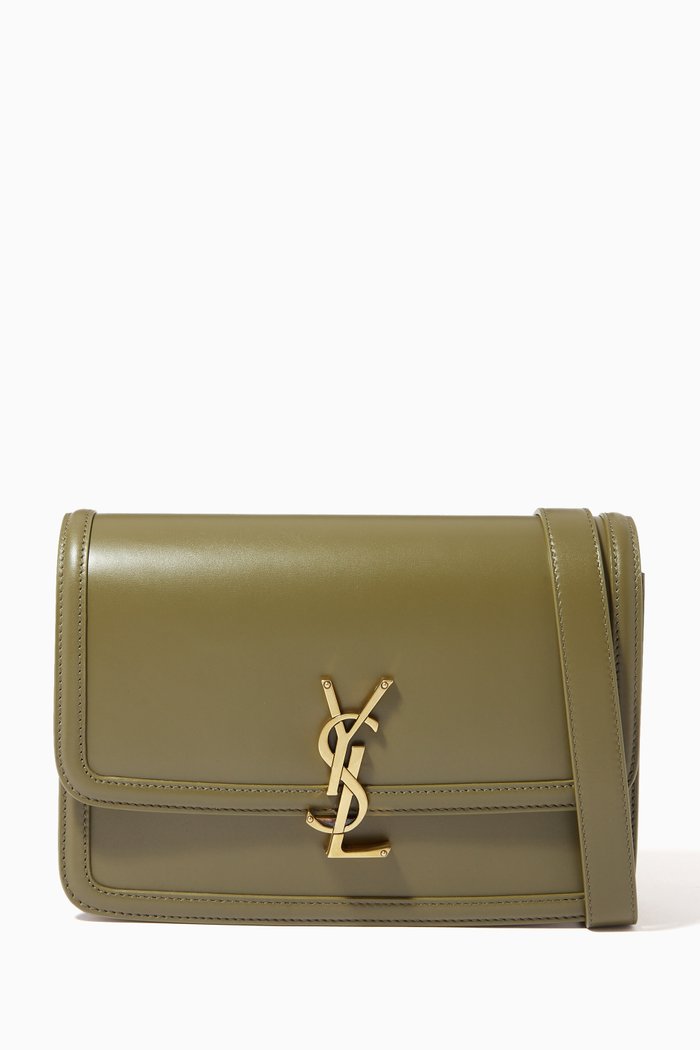 

Medium Solferino Satchel in Box Saint Laurent Leather, Green