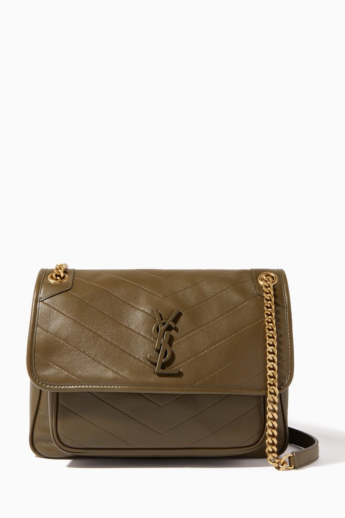 

Medium Niki Bag in Metelasse Leather, Neutral