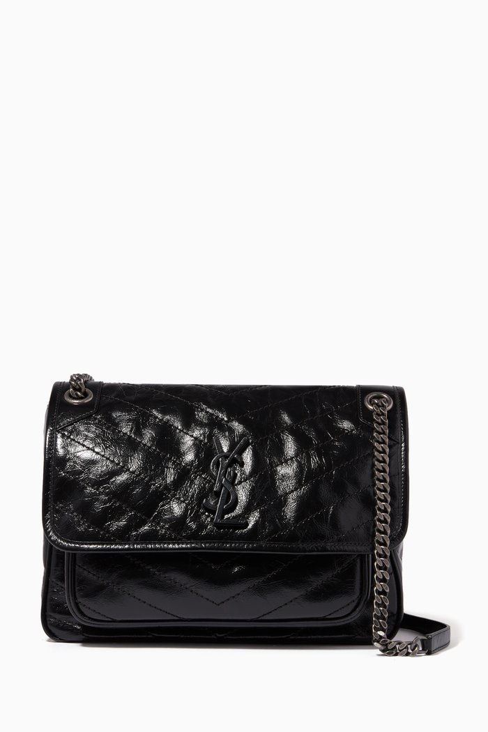 

Medium Niki Bag in Crinkled Vintage Leather, Black