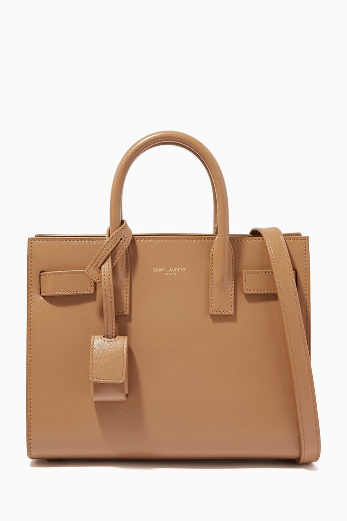 

Baby Day Tote in Grained Leather, Neutral