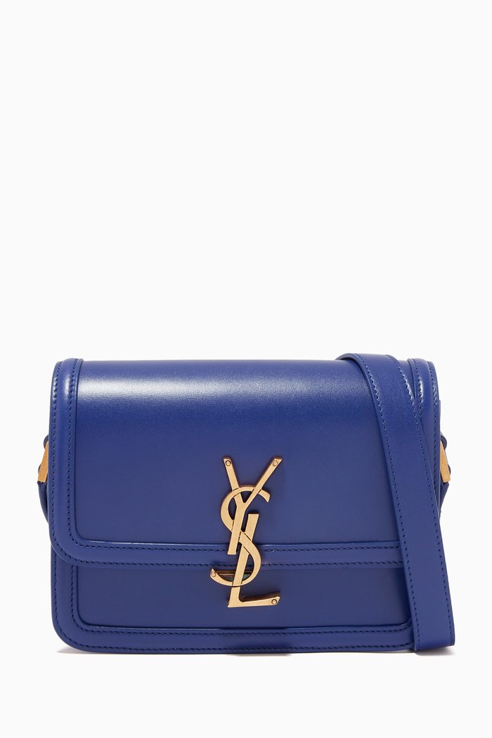 

Small Solferino Satchel in Box Saint Laurent Leather, Blue