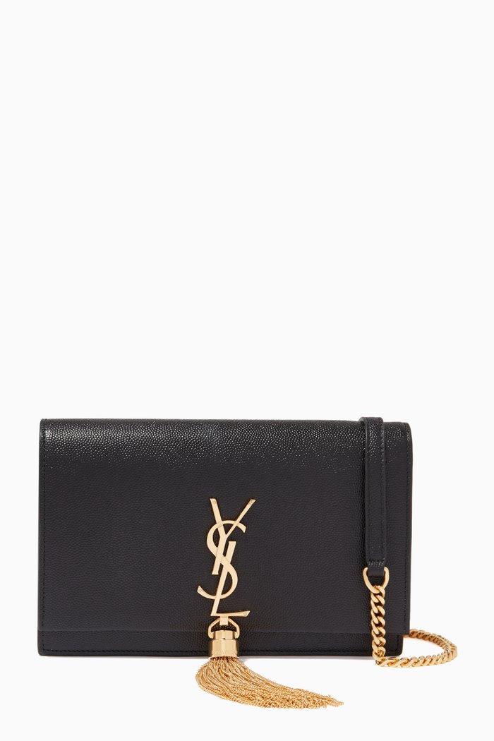 

Kate Chain Wallet in Grain De Poudre Embossed Leather, Black