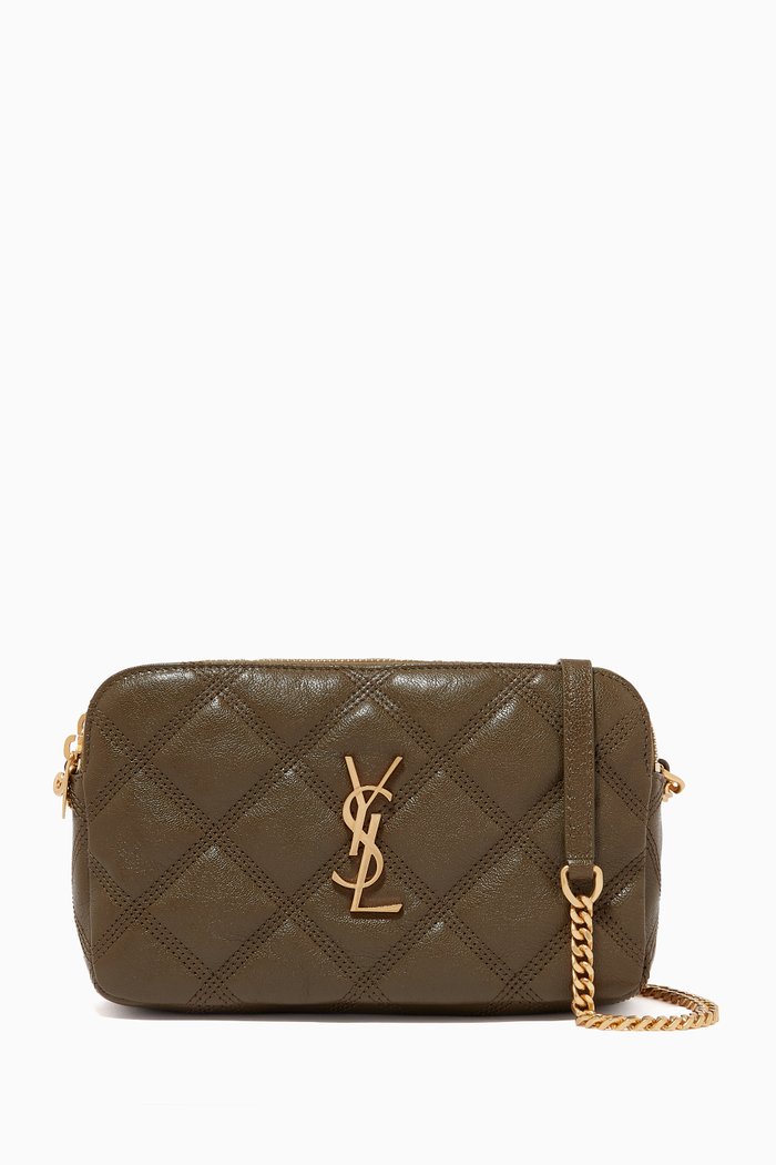 

Becky Double-Zip Pouch in Quilted Lambskin, Neutral