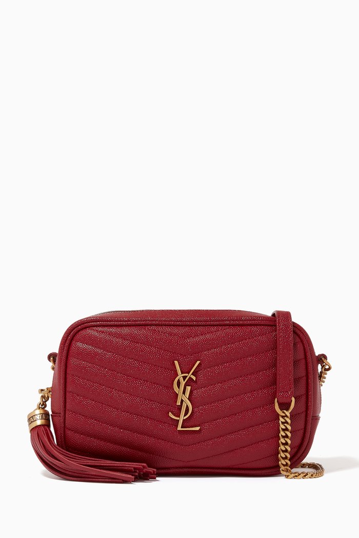 

Mini Lou Bag in Quilted Grain De Poudre Embossed Leather, Red