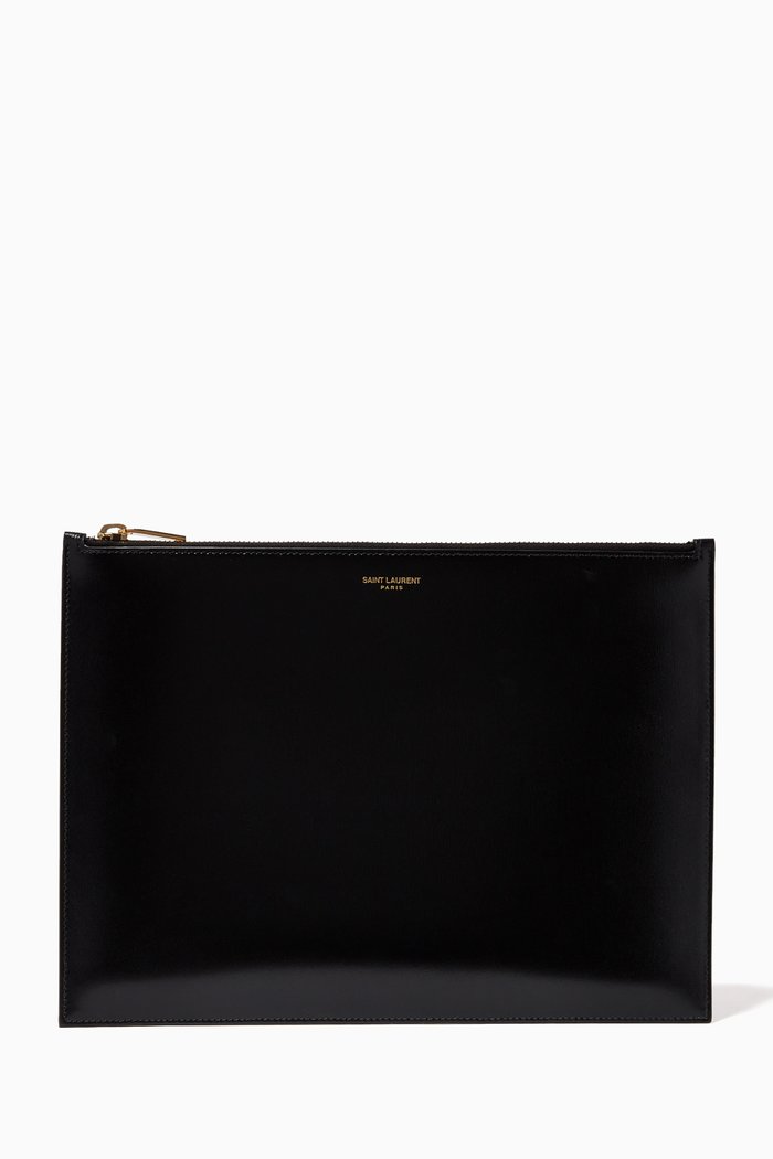 

Large Pouch in Shiny Leather, Black