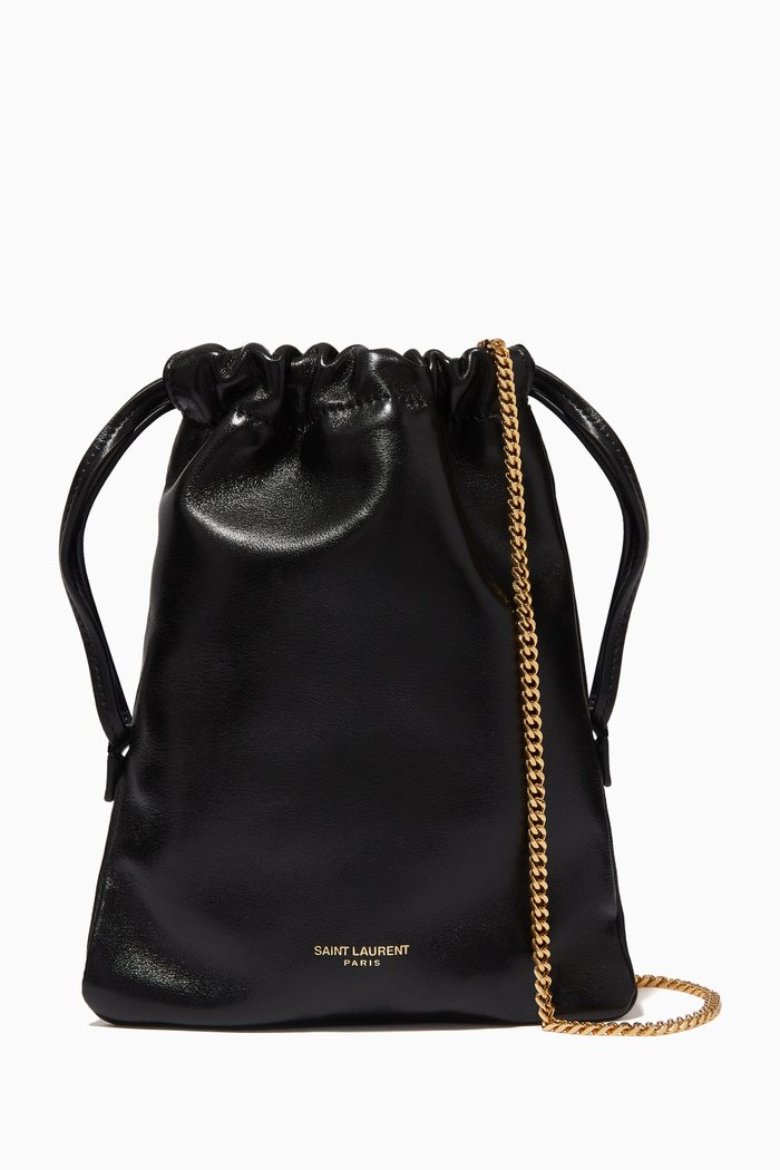 

Teddy Bucket Bag in Leather, Black