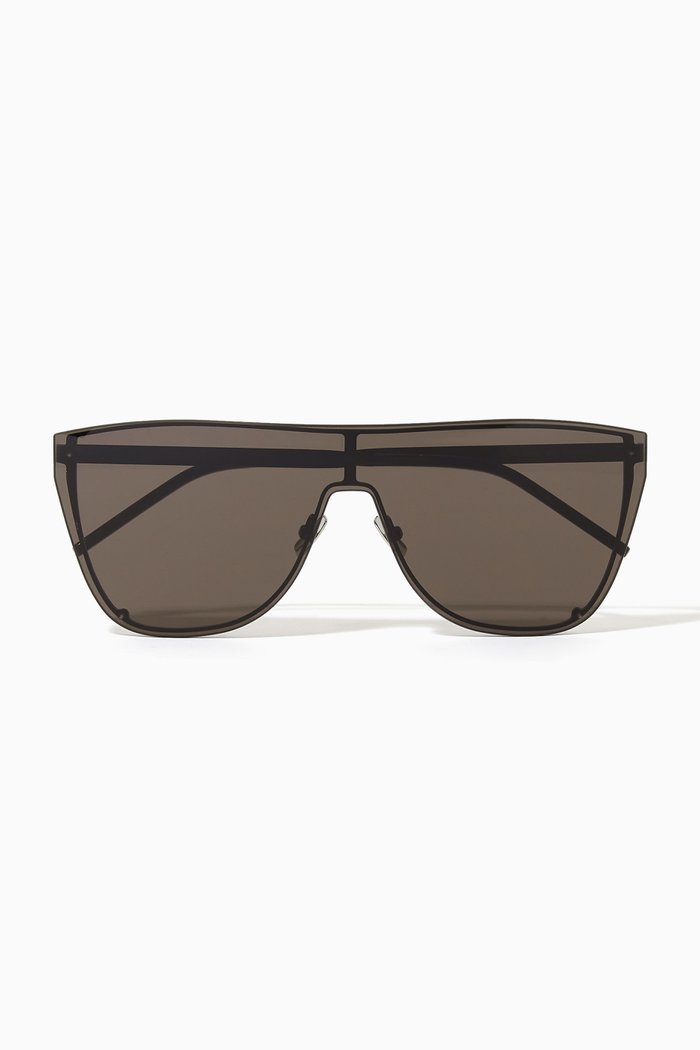 

S1 Shield Rimless Sunglasses, Black