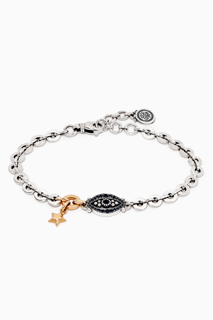 

Eye & Star Sapphire Bracelet in 18kt Gold & Sterling Silver