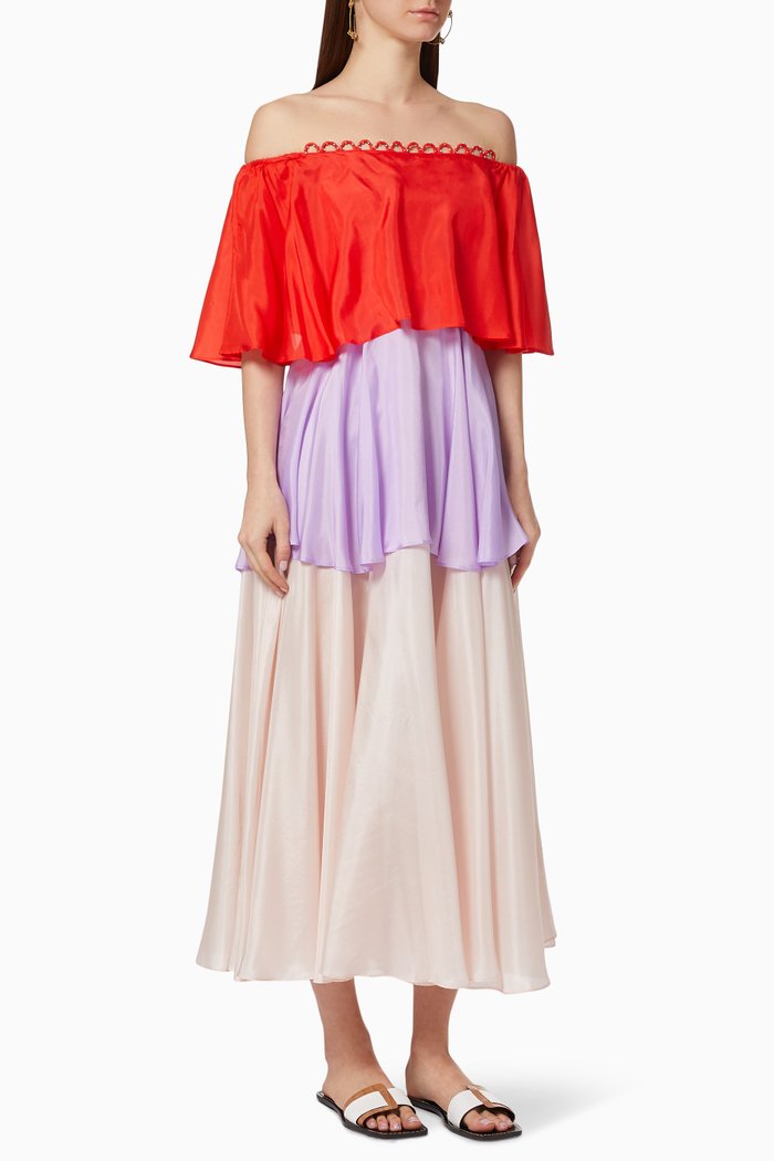 

Mona Tiered Off Shoulder Dress, Multicolour