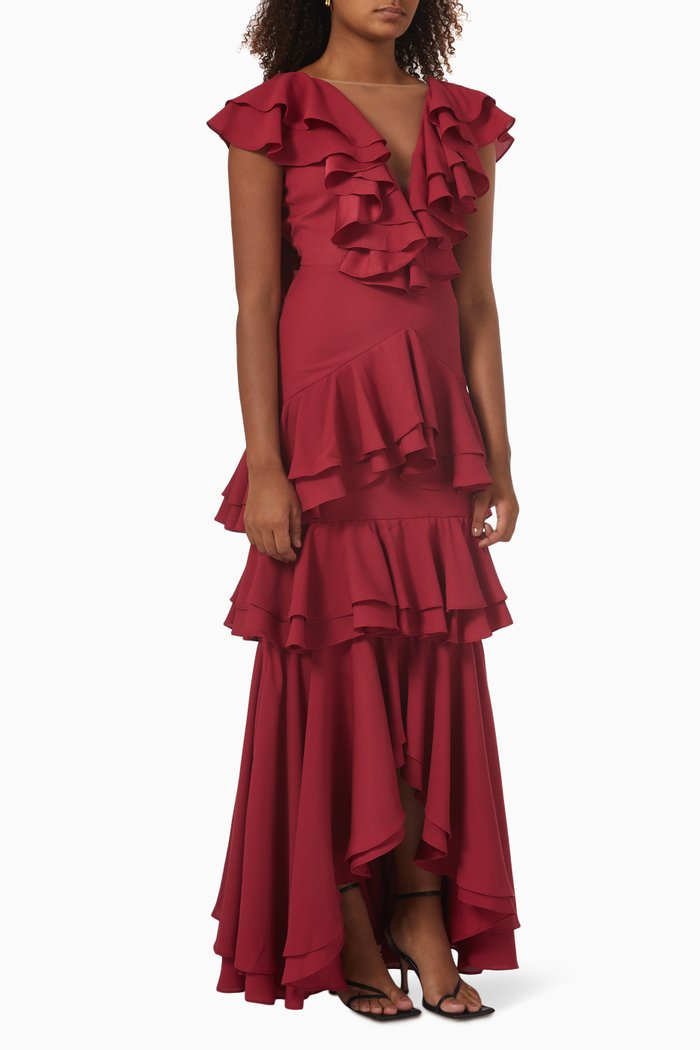

Altamira Ruffle Maxi Dress, Pink