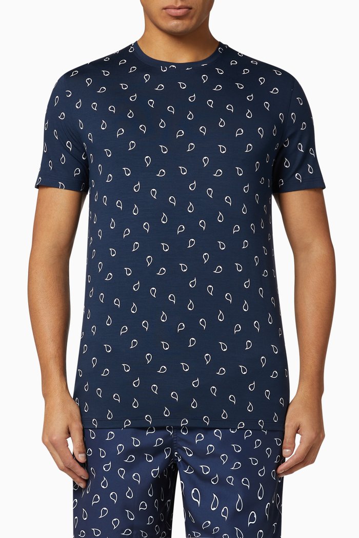 

London Micro Modal Printed T-Shirt, Blue