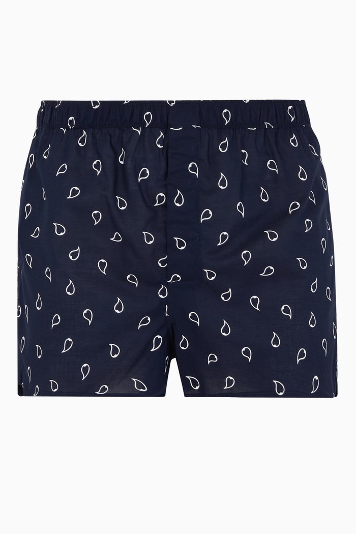 

Nelson 74 Printed Cotton Boxer Shorts, Blue