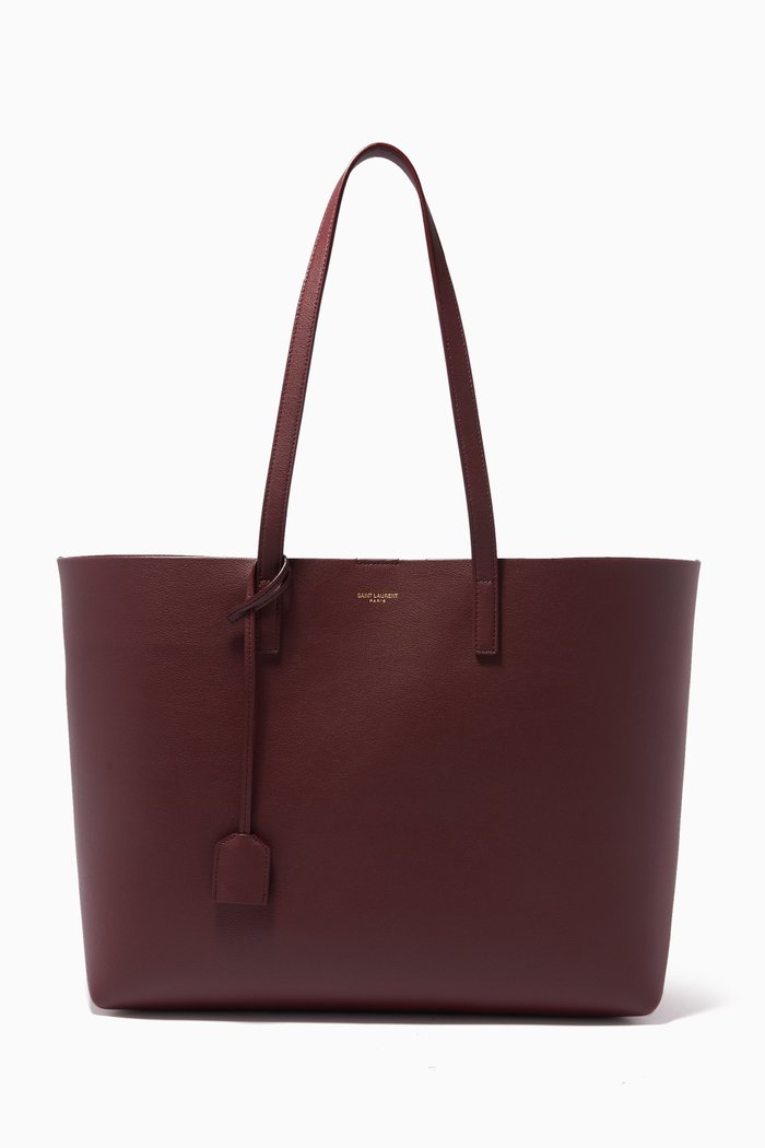 

Medium E/W Shopping Bag in Supple Leather, Red