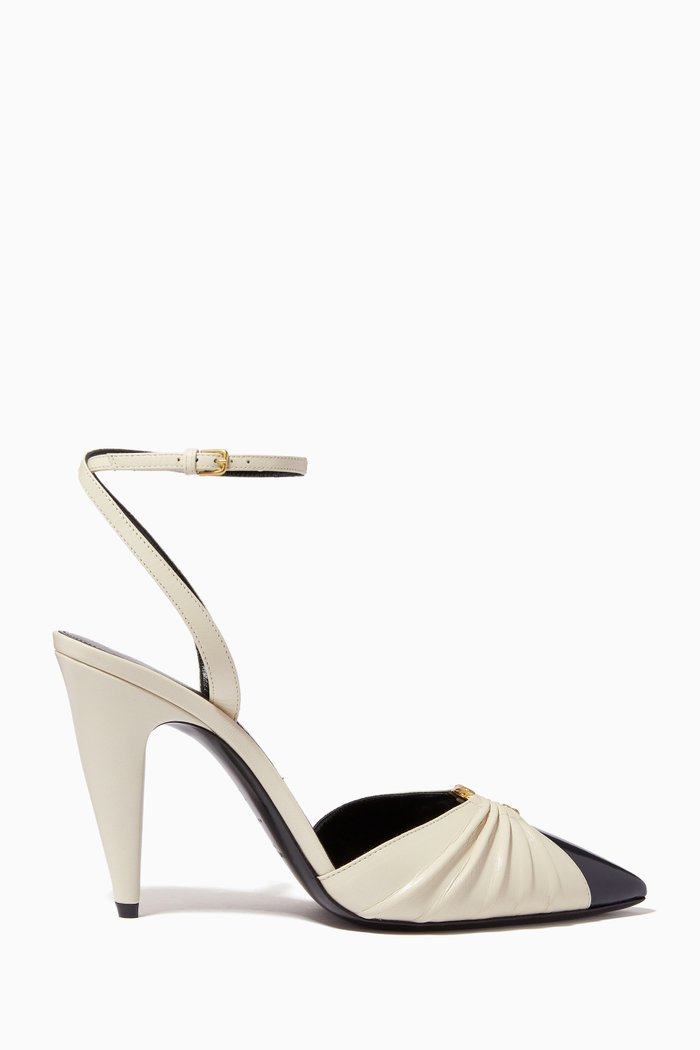

Alma Slingback Pumps in Smooth Leather, White