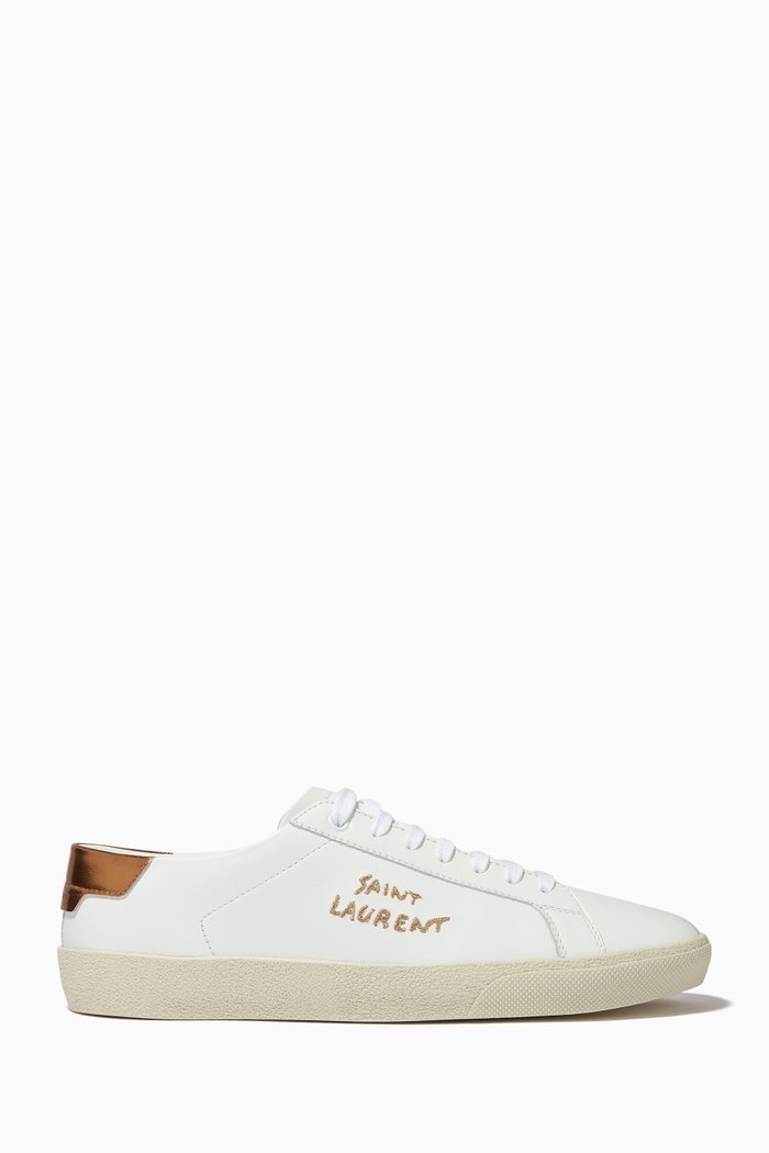 

Court Classic Sl/06 Embroidered Sneakers in Smooth Leather, White