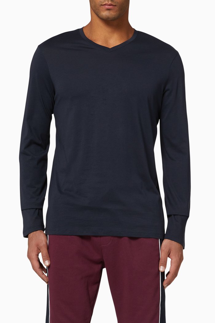 

Pima Cotton V-Neck T-Shirt, Blue