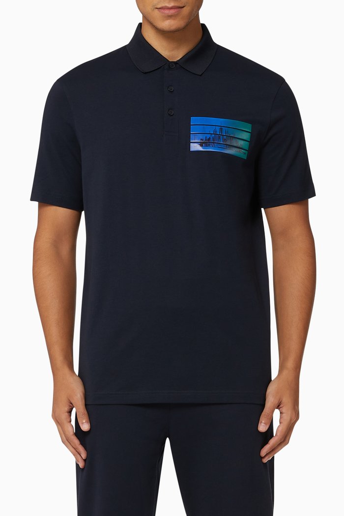 

Stripe Cotton Polo, Blue