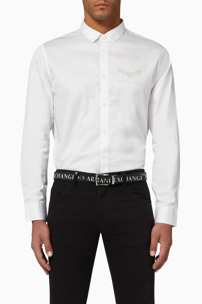 

Eagle Logo Cotton Poplin Shirt, White