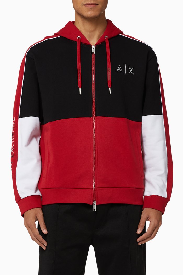 

Logo Colour-Block Jersey Hoodie, Multicolour