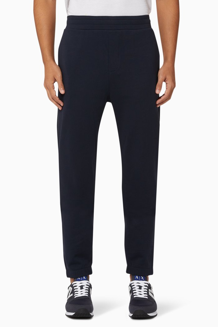 

Stripe Logo Cotton Sweatpants, Blue