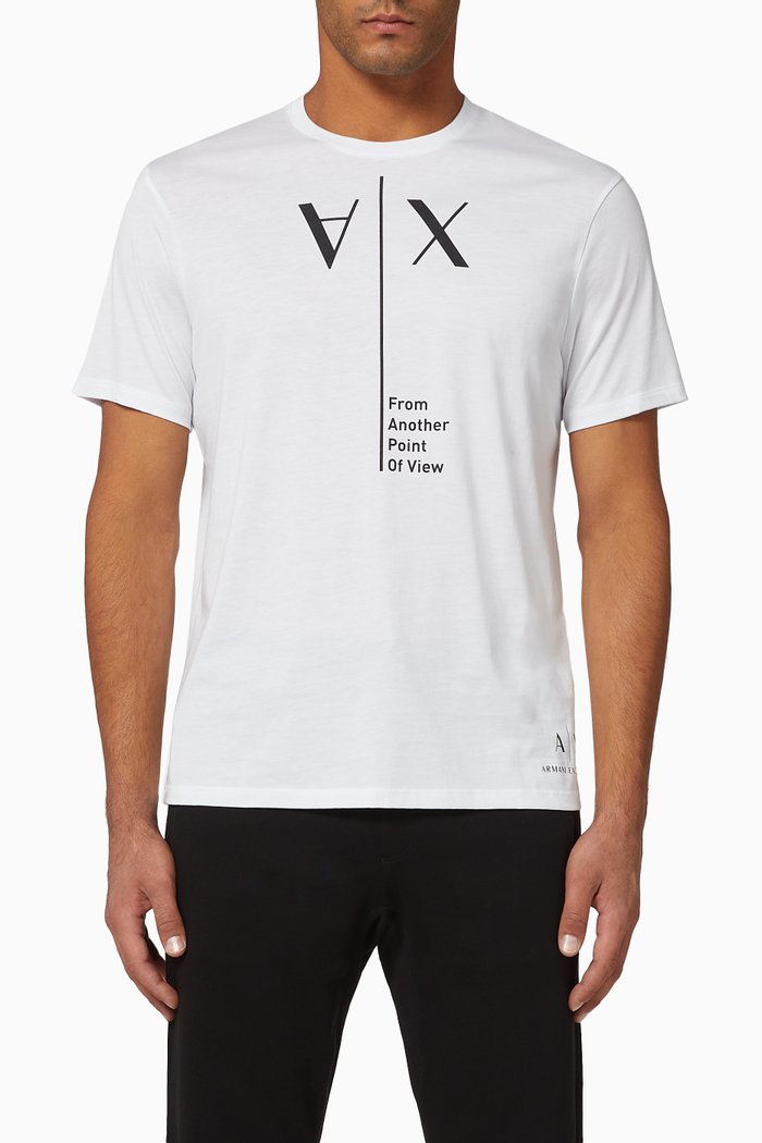 

Upside Down Logo Cotton T-Shirt, White
