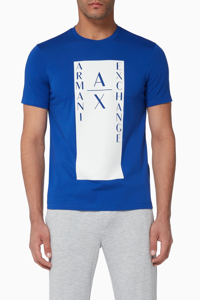 

AX Graphic Print Jersey T-Shirt, Blue