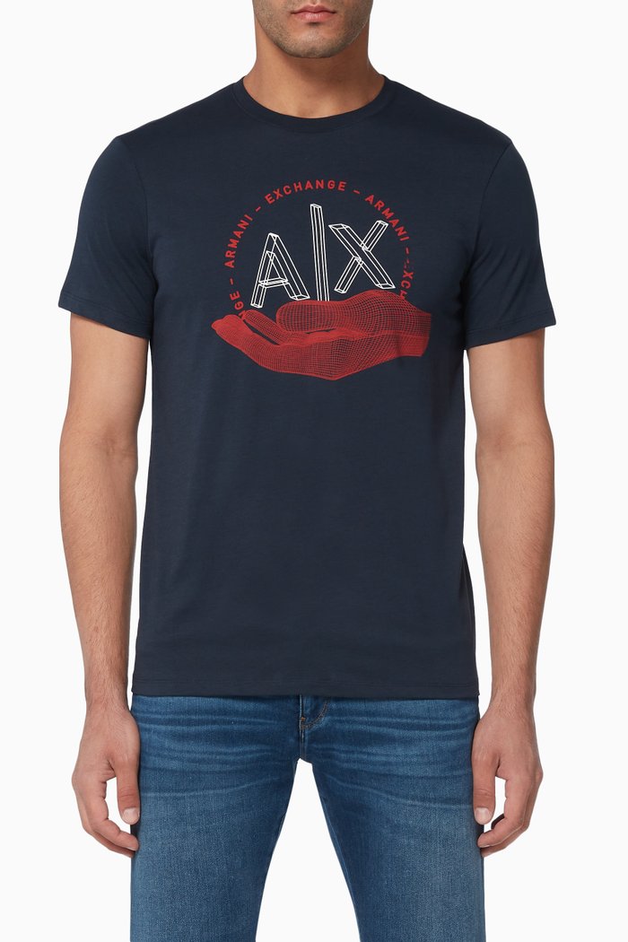 

AX Graphic Print Jersey T-Shirt, Blue