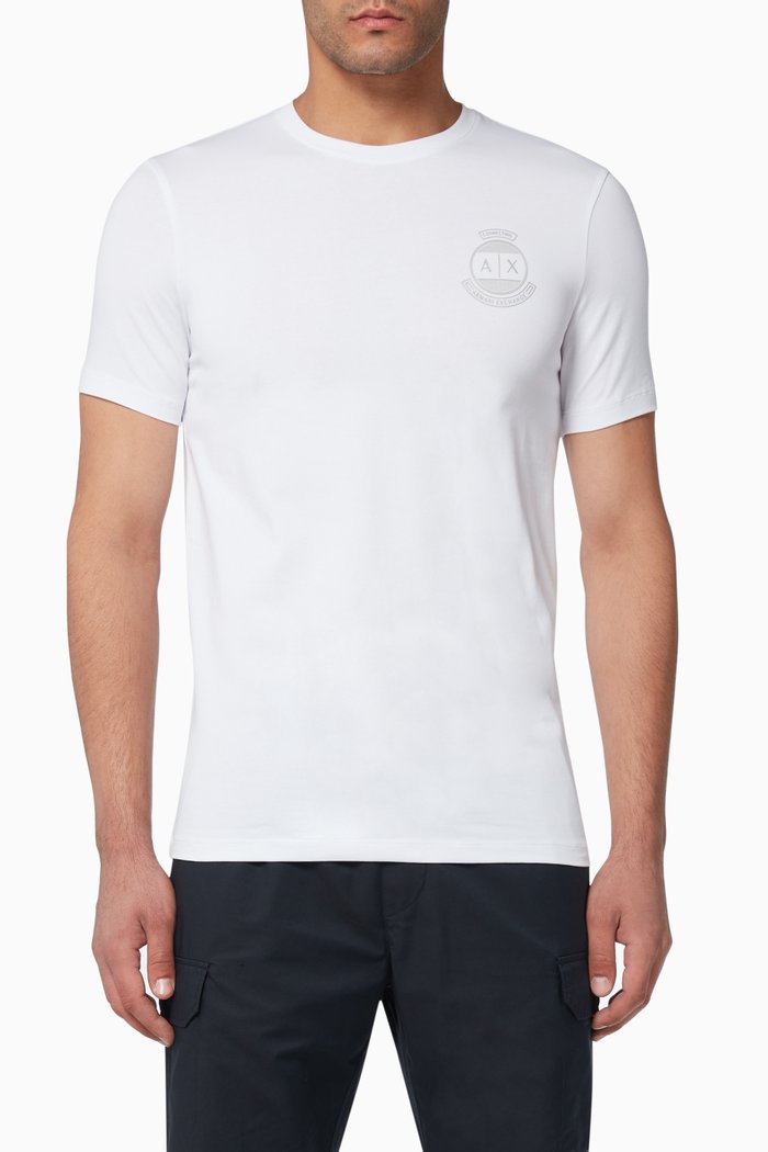 AX Logo Jersey T-Shirt, White