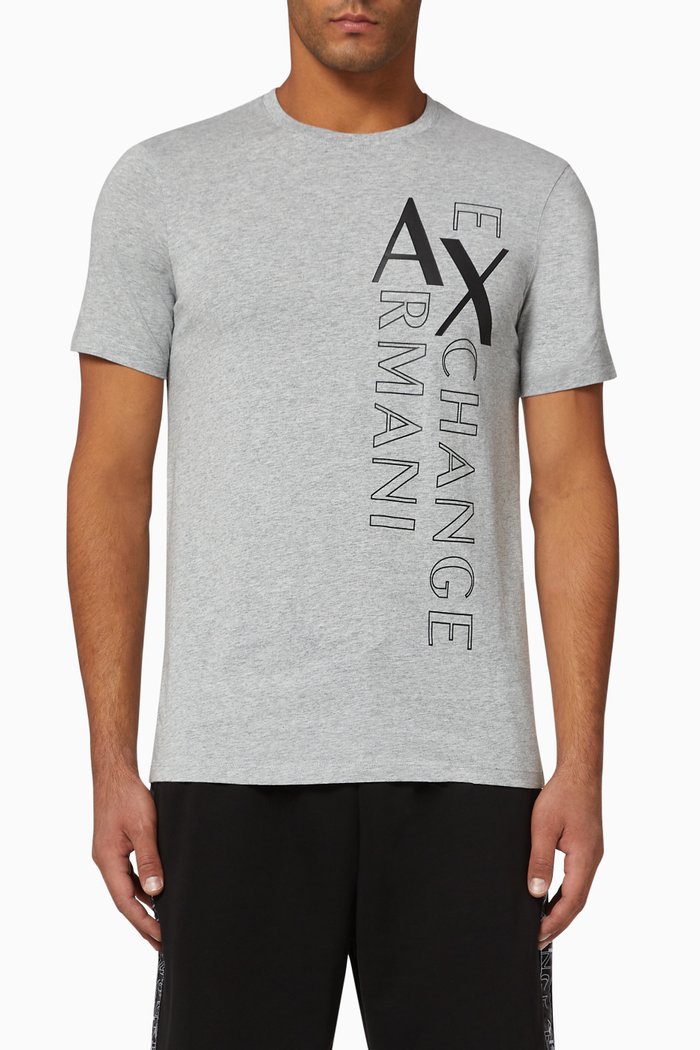 

Vertical Logo Cotton T-Shirt, Grey