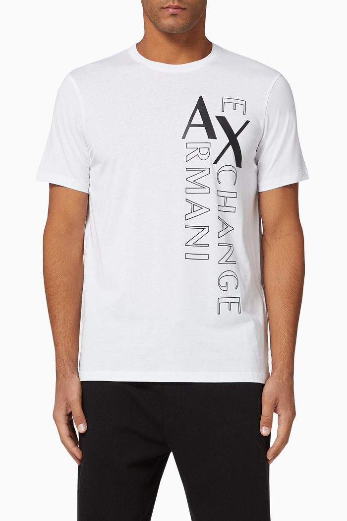 

Vertical Logo Cotton T-Shirt, White