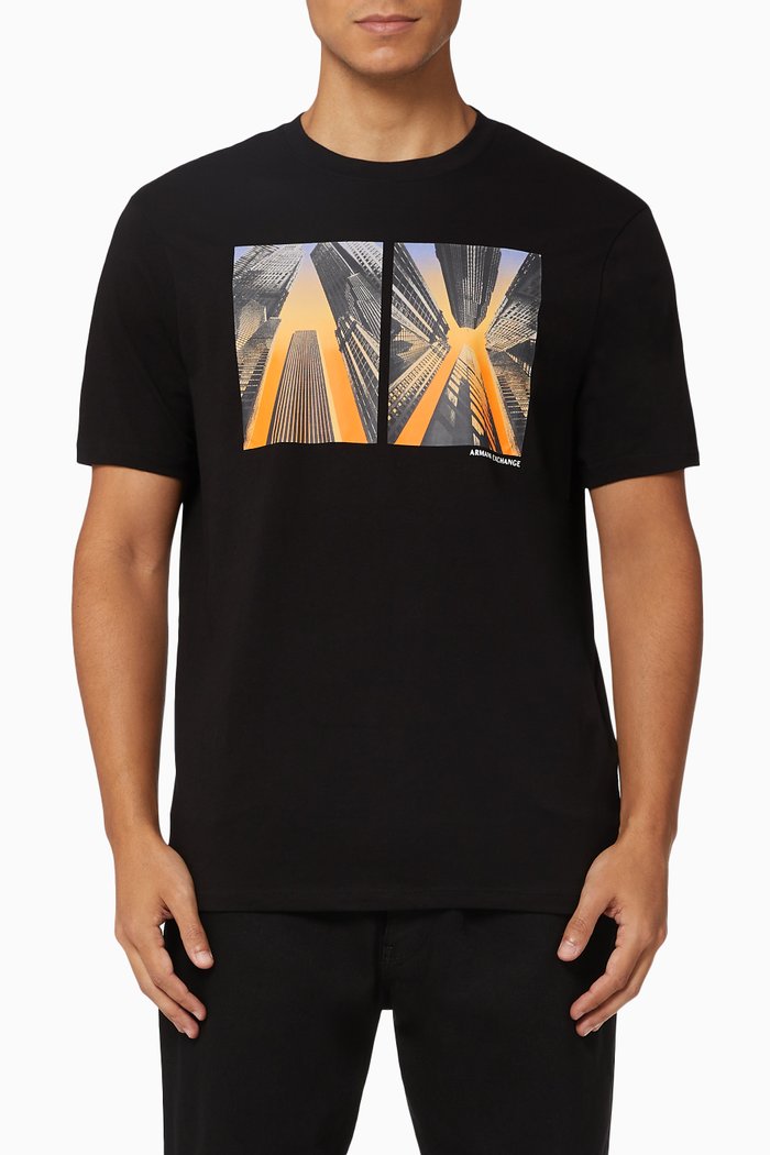

Graphic Logo Cotton T-Shirt, Black