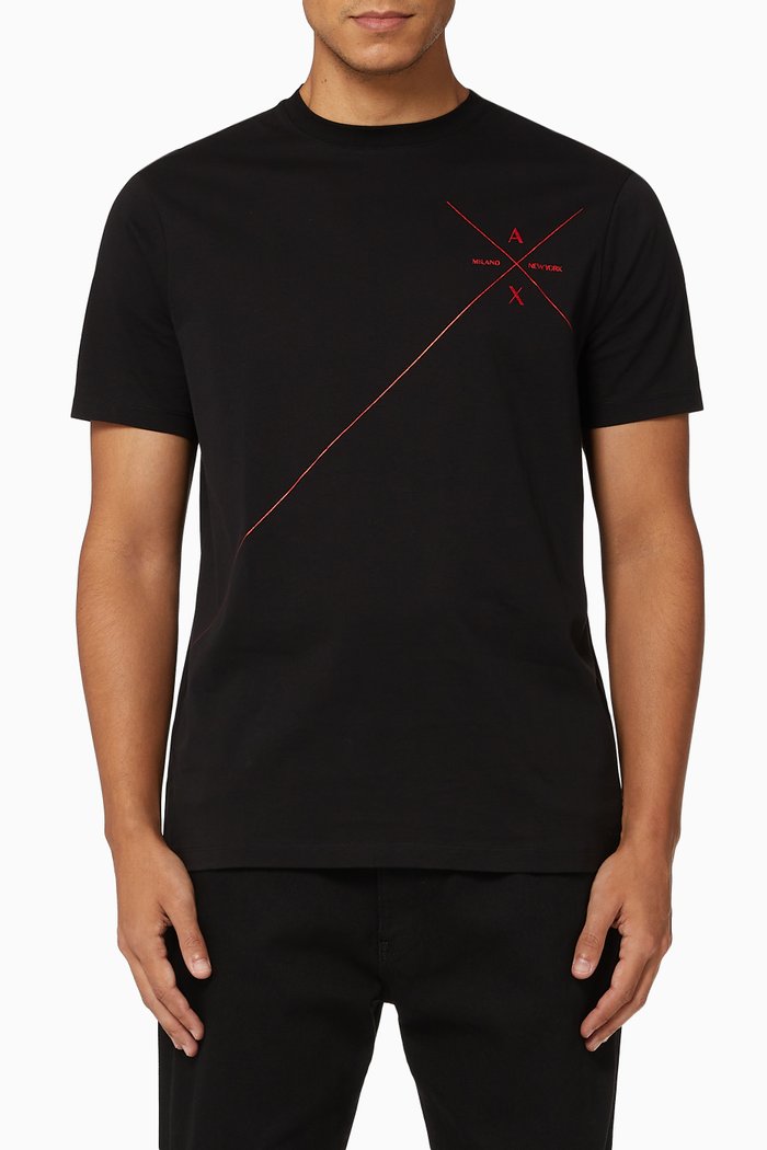

Cross Logo Cotton T-Shirt, Black